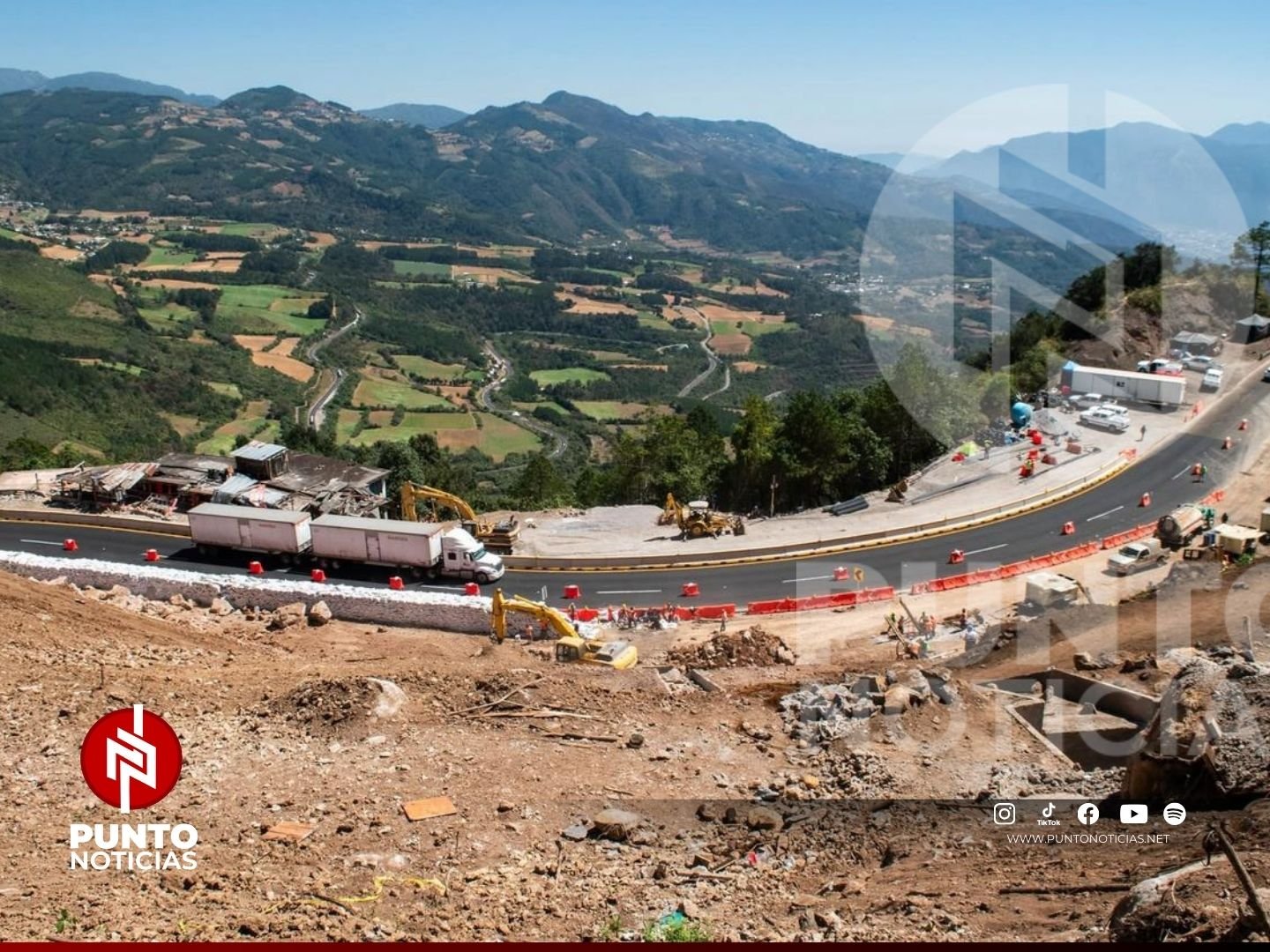 SICT y CAPUFE reportan avance en la estabilización del camino provisional en la carretera 150D Acatzingo-Ciudad Mendoza