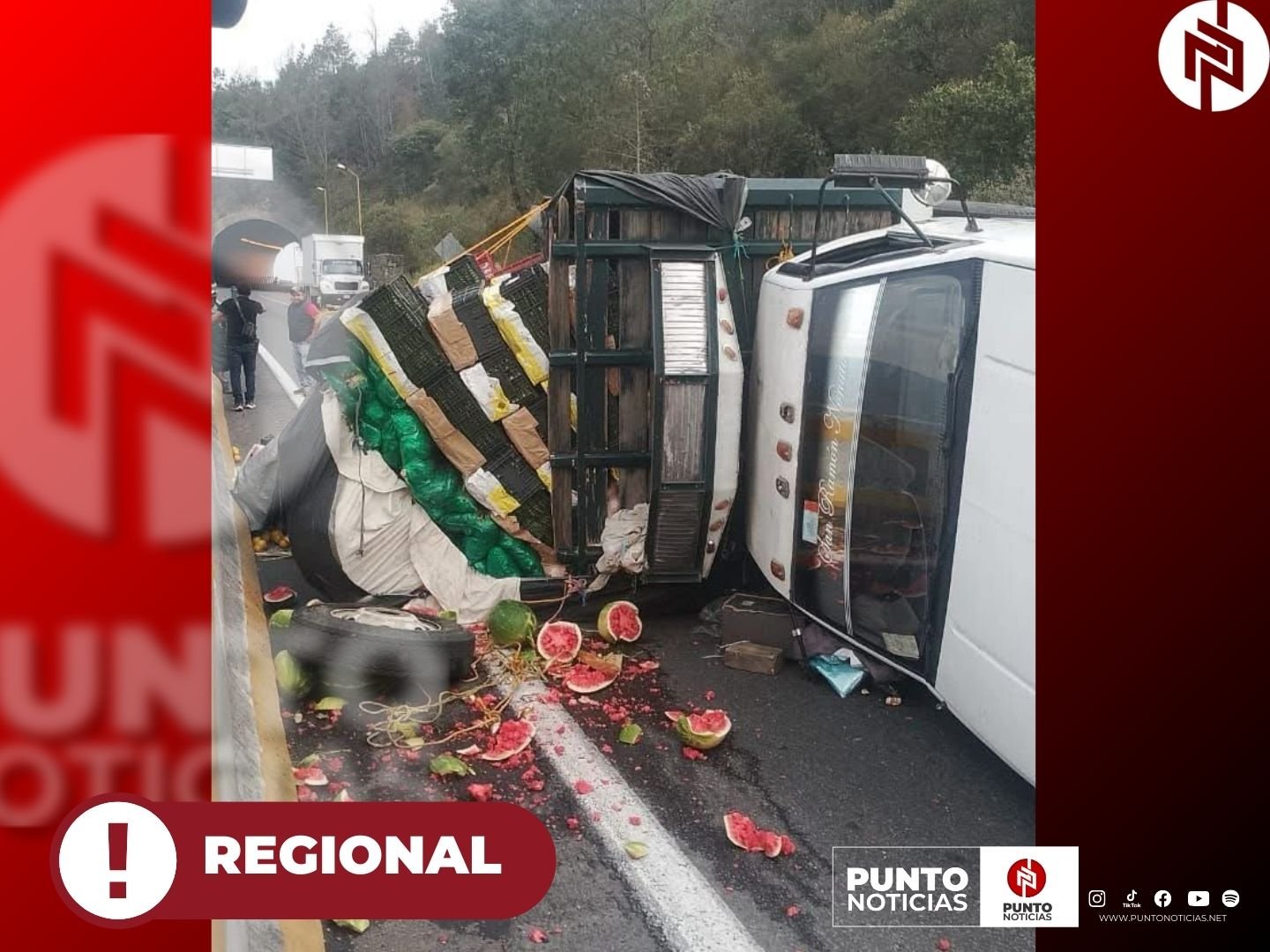 CIERRE PARCIAL DE CIRCULACIÓN POR VOLCADURA DE CAMIONETA EN LAS CUMBRES DE MALTRATA.