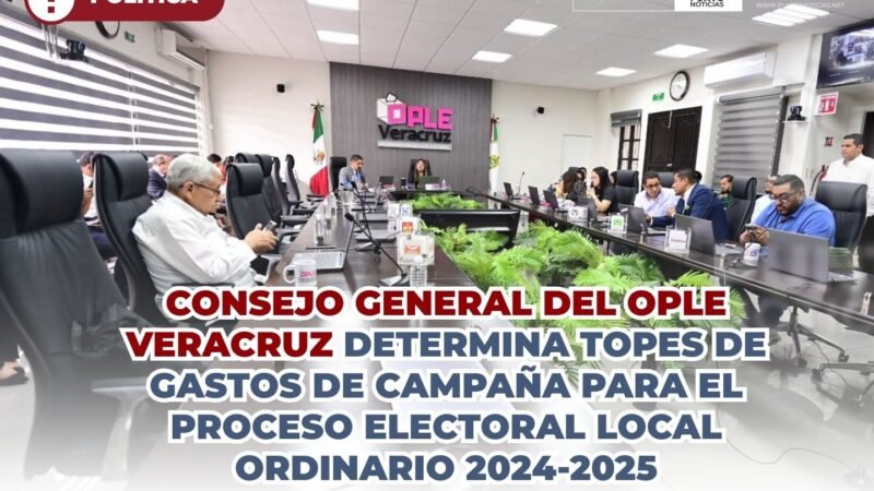 Consejo General del OPLE Veracruz determina topes de gastos de campaña para el Proceso Electoral Local Ordinario 2024-2025