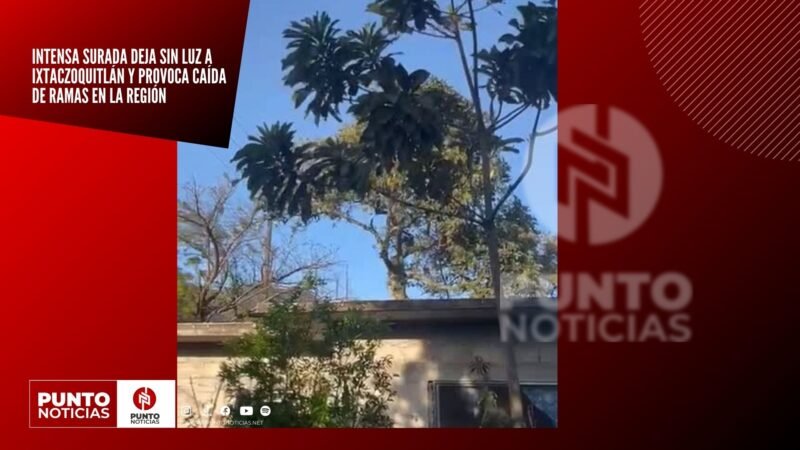 Intensa surada deja sin luz a Ixtaczoquitlán y provoca caída de ramas en la región