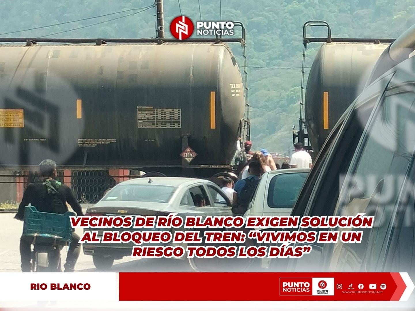 Vecinos de Río Blanco exigen solución al bloqueo del tren: “vivimos en un riesgo todos los días”