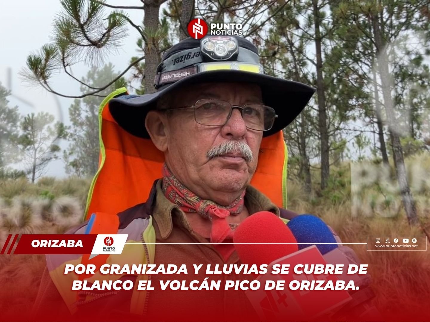 POR GRANIZADA Y LLUVIAS SE CUBRE DE BLANCO EL VOLCÁN PICO DE ORIZABA.
