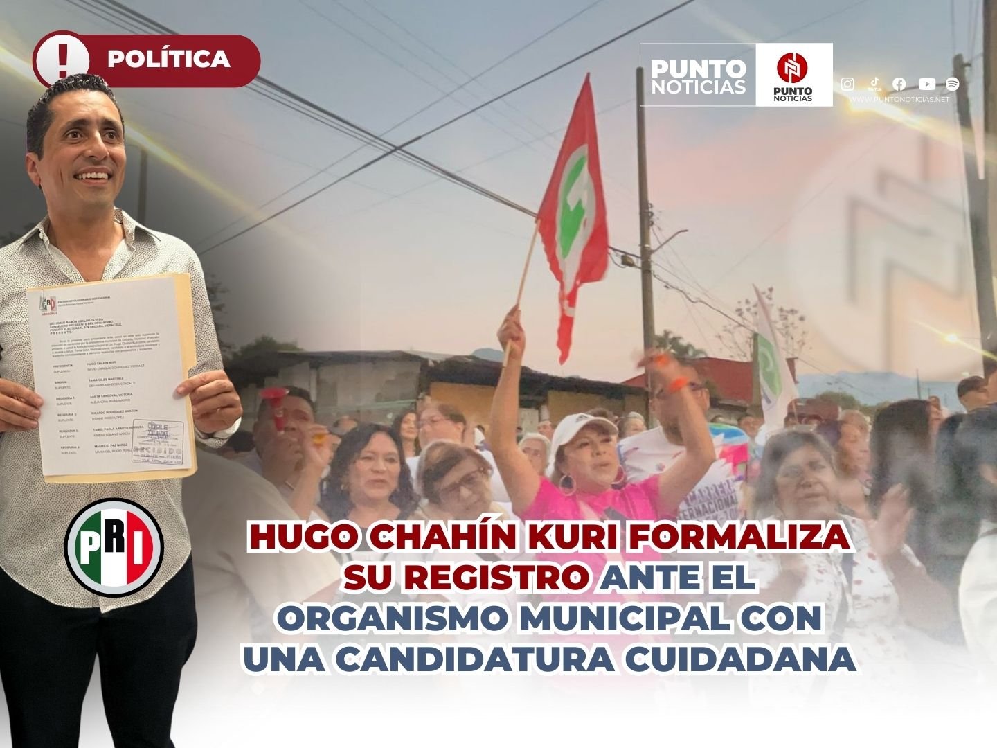 Hugo Chahín Kuri formaliza su registro ante el organismo municipal con una candidatura cuidadana.