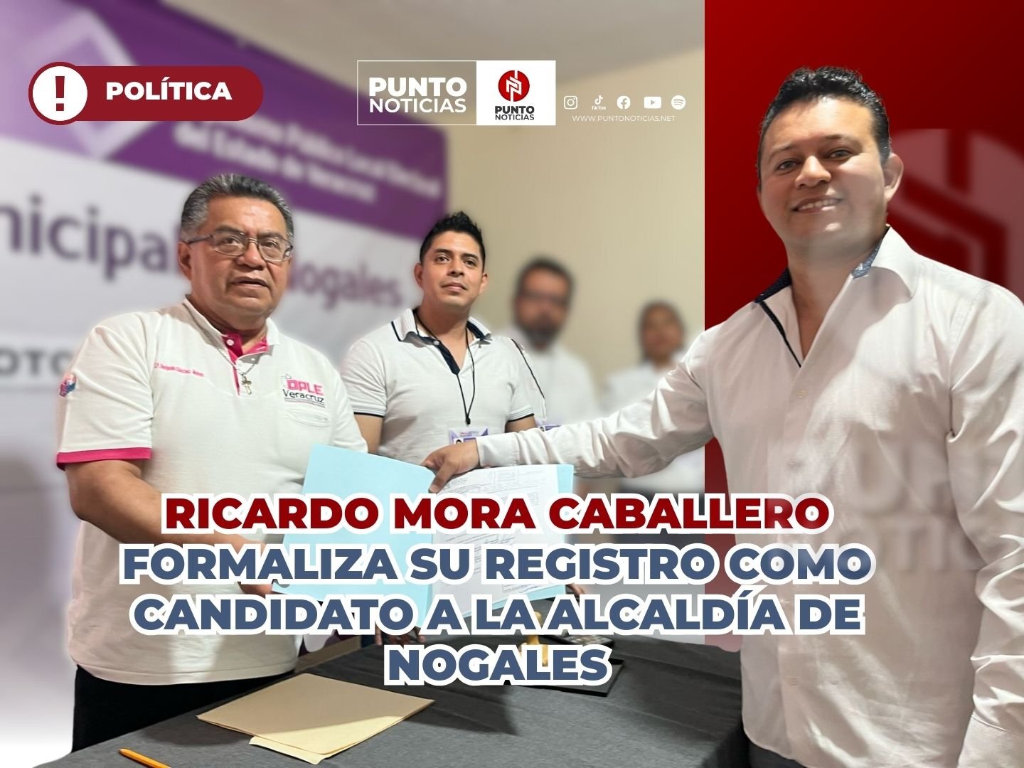 Ricardo Mora Caballero formaliza su registro como candidato a la alcaldía de Nogales