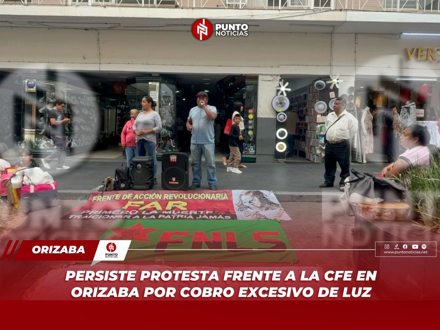 Persiste protesta frente a la CFE en Orizaba por cobro excesivo de luz