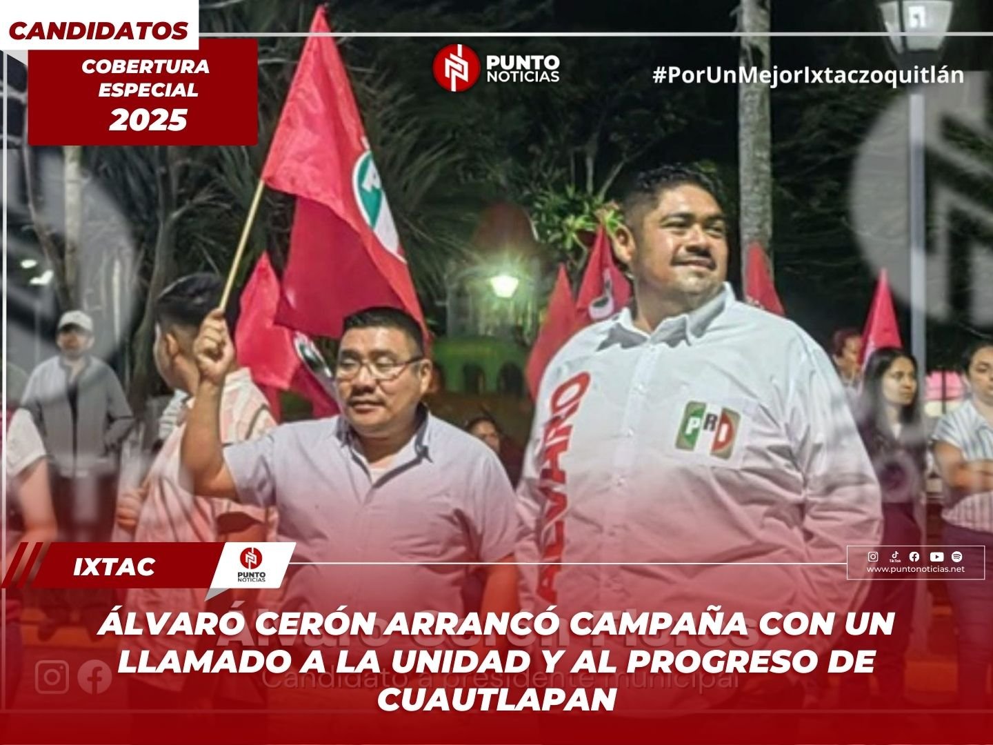 Álvaro Cerón arrancó campaña con un llamado a la unidad y al progreso de Cuautlapan