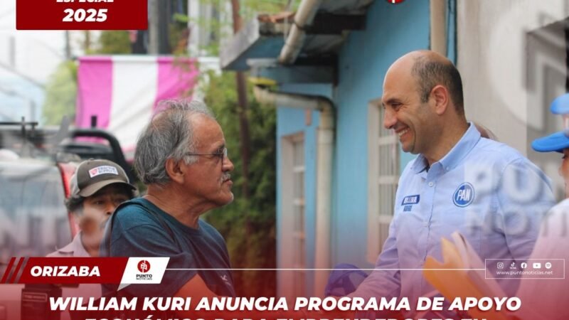 William Kuri anuncia programa de apoyo económico para emprendedores en Orizaba