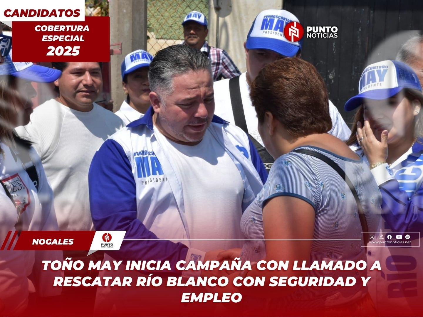 Toño May inicia campaña con llamado a rescatar Río Blanco con seguridad y empleo