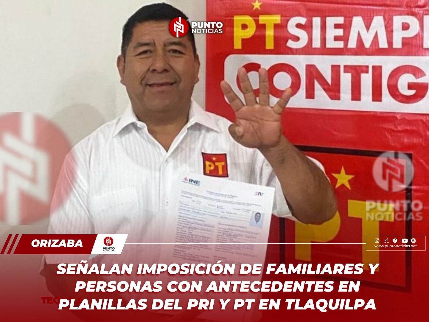 Señalan imposición de familiares y personas con antecedentes en planillas del PRI y PT en Tlaquilpa