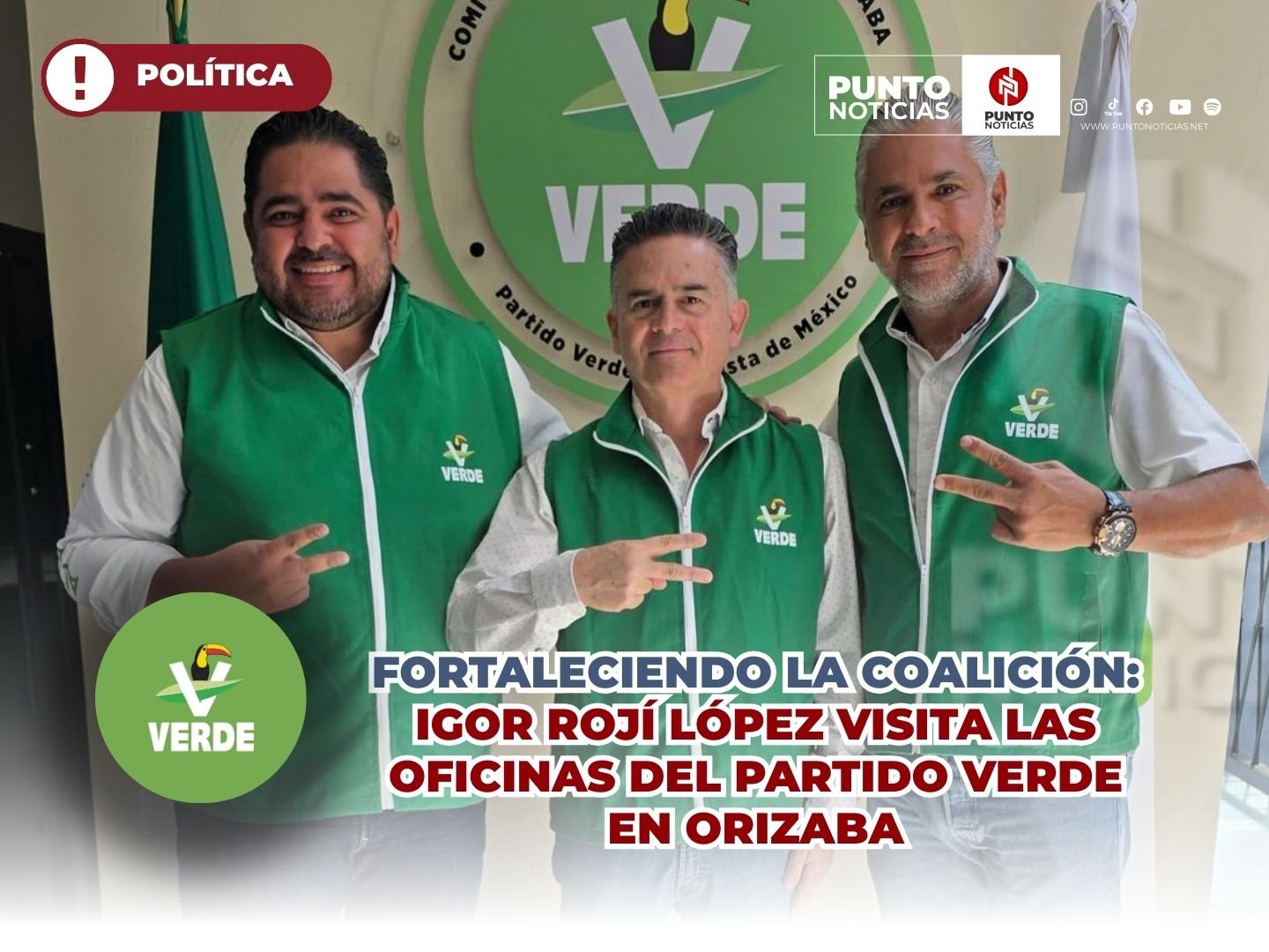 Fortaleciendo la coalición: Igor Rojí López visita las oficinas del Partido Verde en Orizaba
