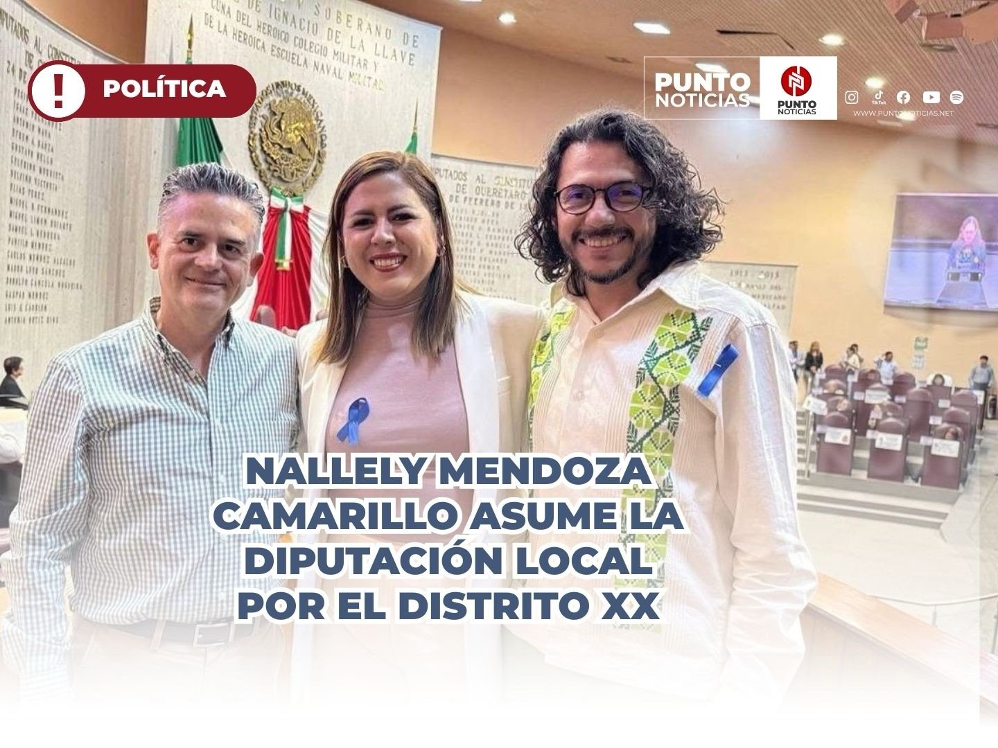 Nallely Mendoza Camarillo asume la diputación local por el Distrito XX