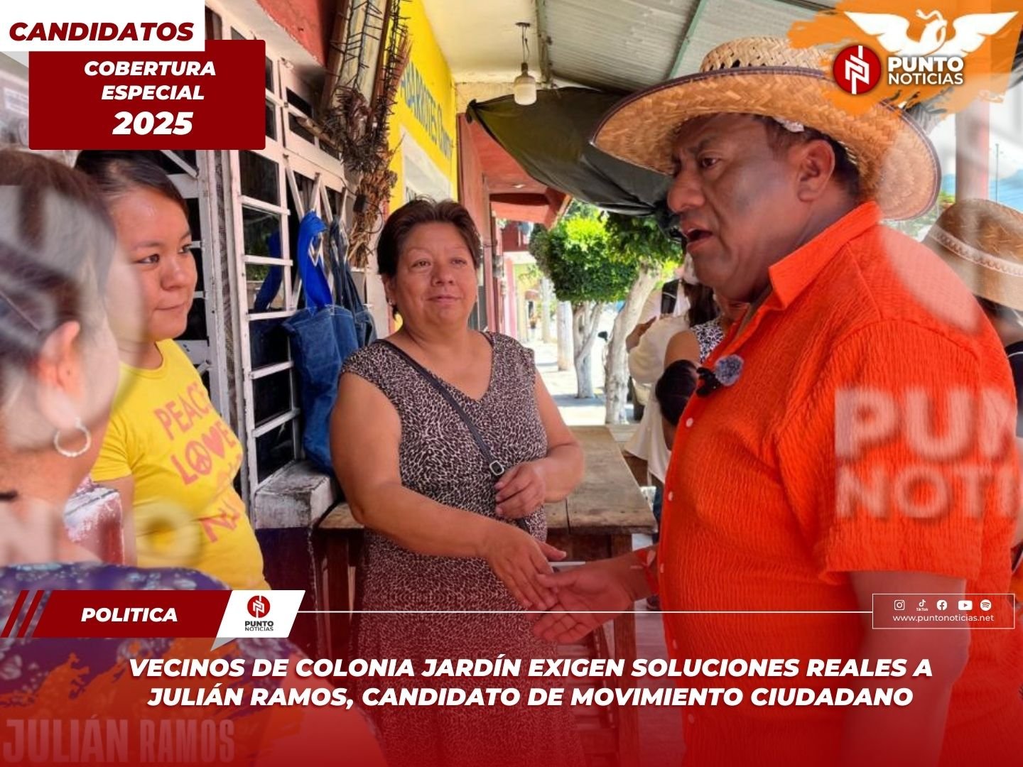 Vecinos de colonia Jardín exigen soluciones reales a Julián Ramos, candidato de Movimiento Ciudadano