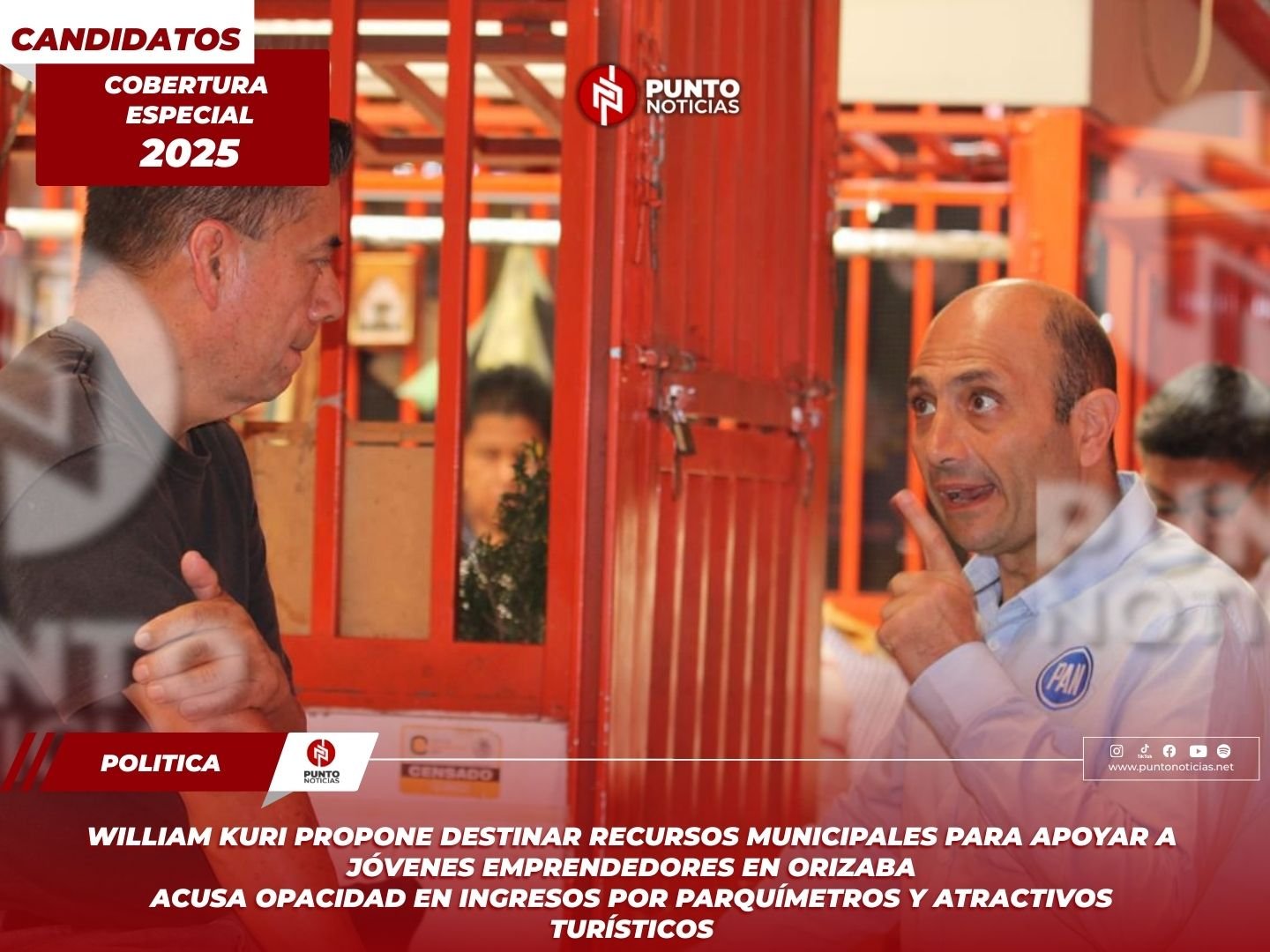 William Kuri propone destinar recursos municipales para apoyar a jóvenes emprendedores en Orizaba Acusa opacidad en ingresos por parquímetros y atractivos turísticos