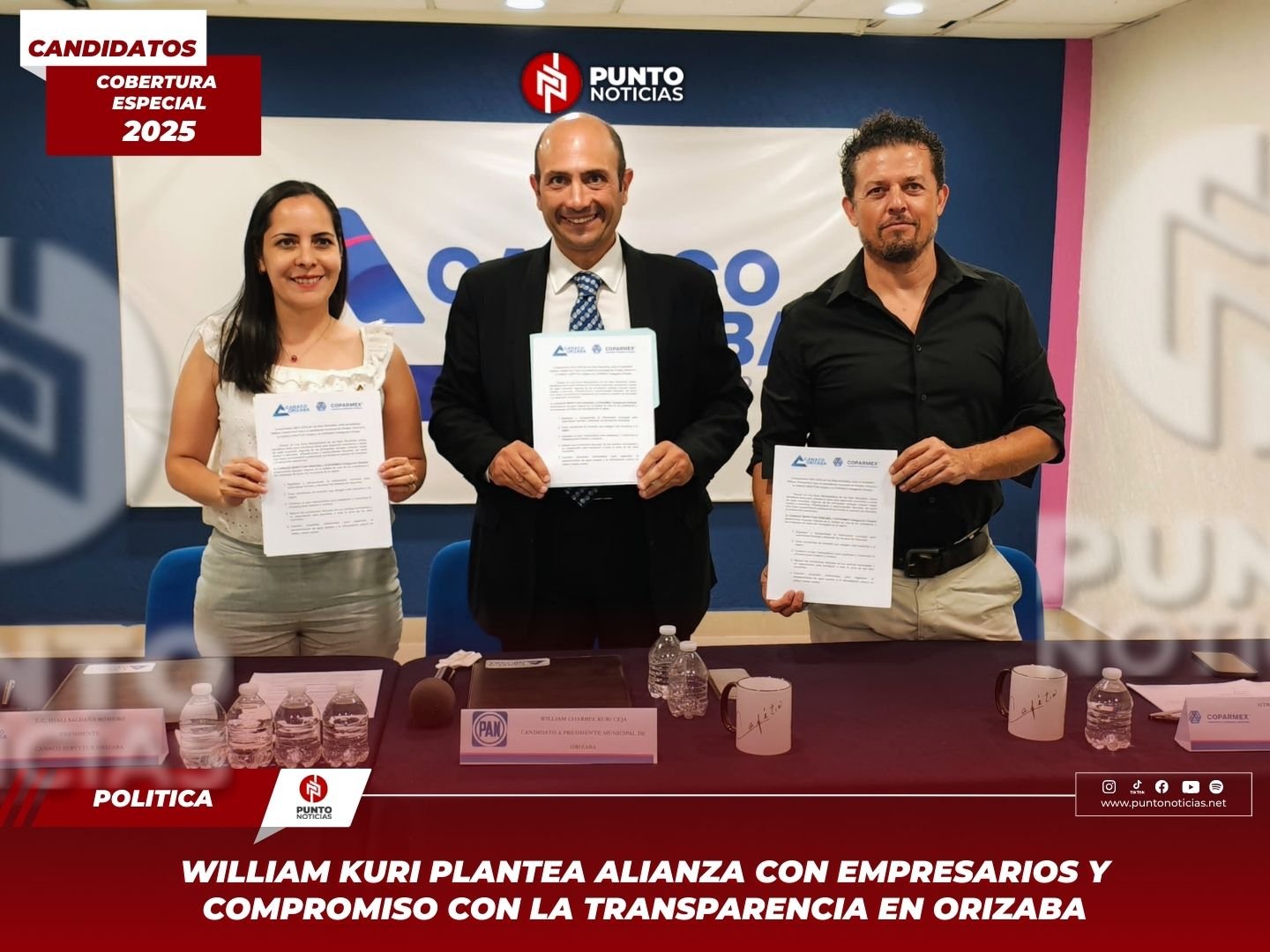 William Kuri plantea alianza con empresarios y compromiso con la transparencia en Orizaba