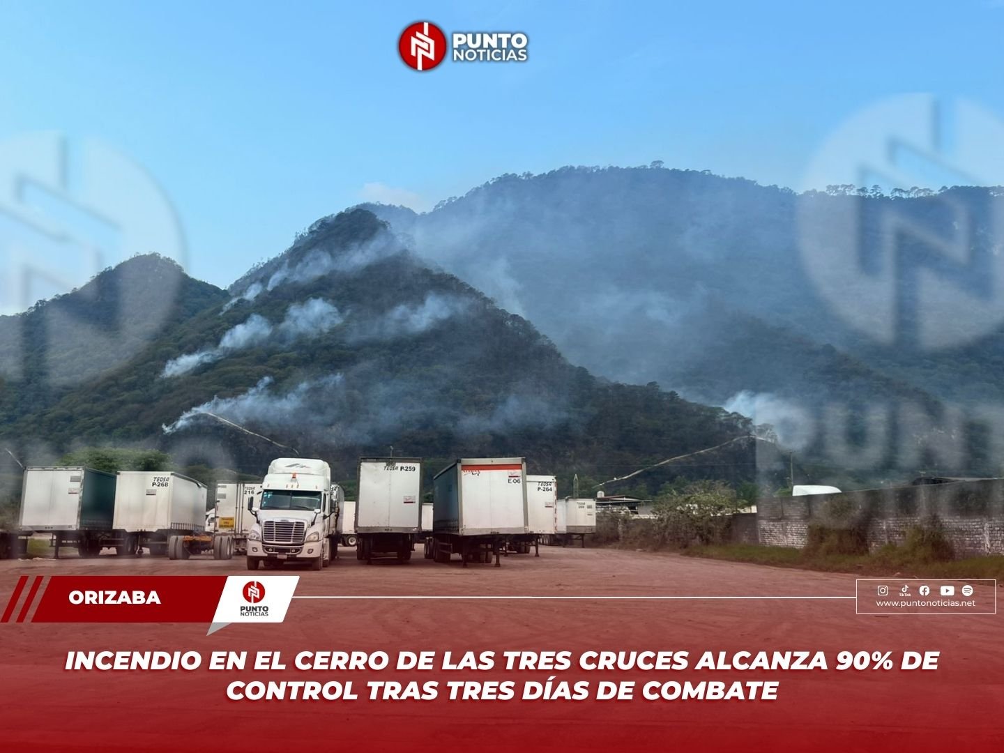 Incendio en el Cerro de las Tres Cruces alcanza 90% de control tras tres días de combate