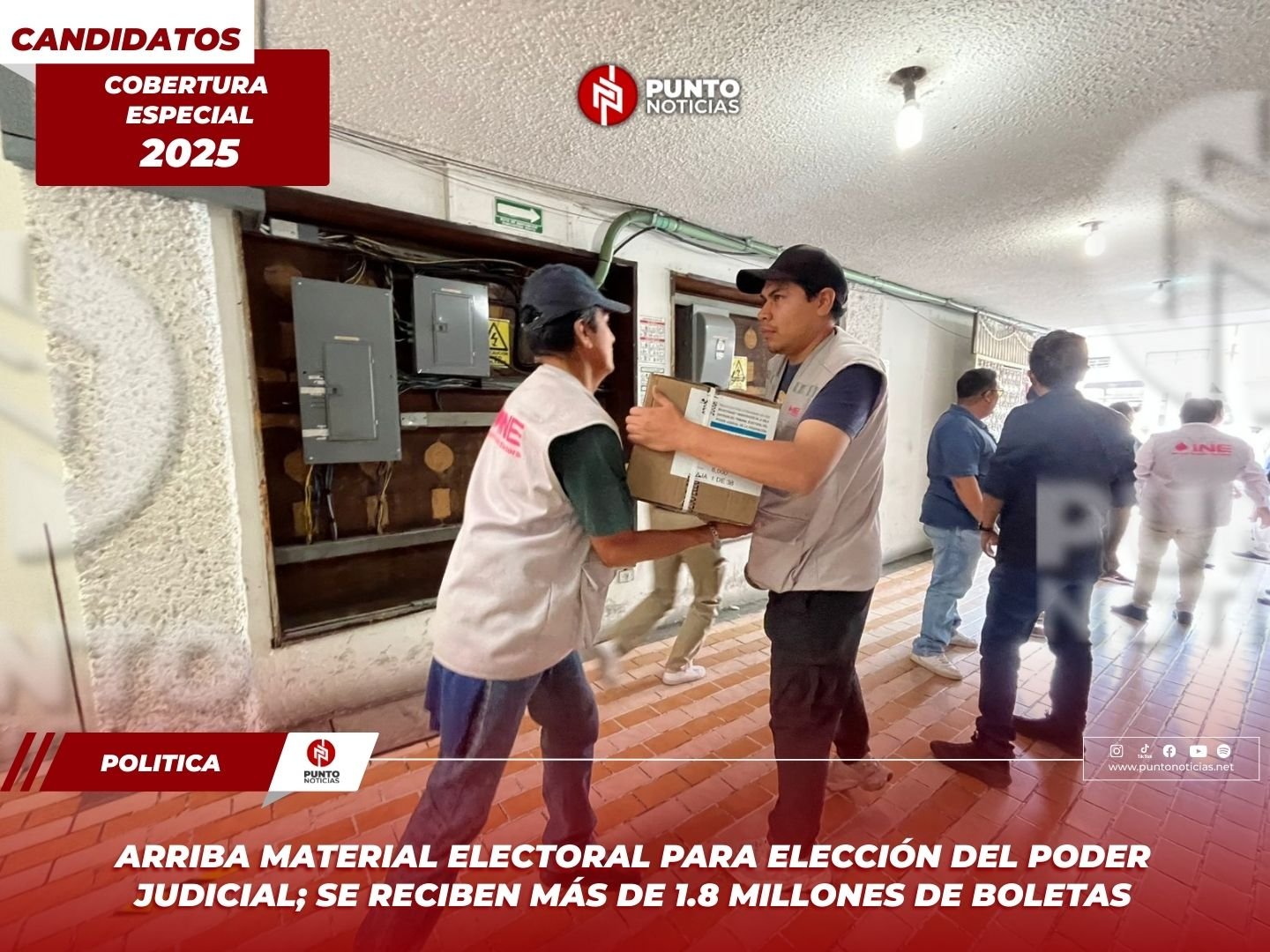 Arriba material electoral para elección del Poder Judicial; se reciben más de 1.8 millones de boletas