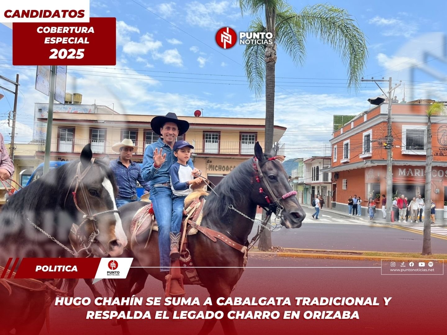 Hugo Chahín se suma a cabalgata tradicional y respalda el legado charro en Orizaba