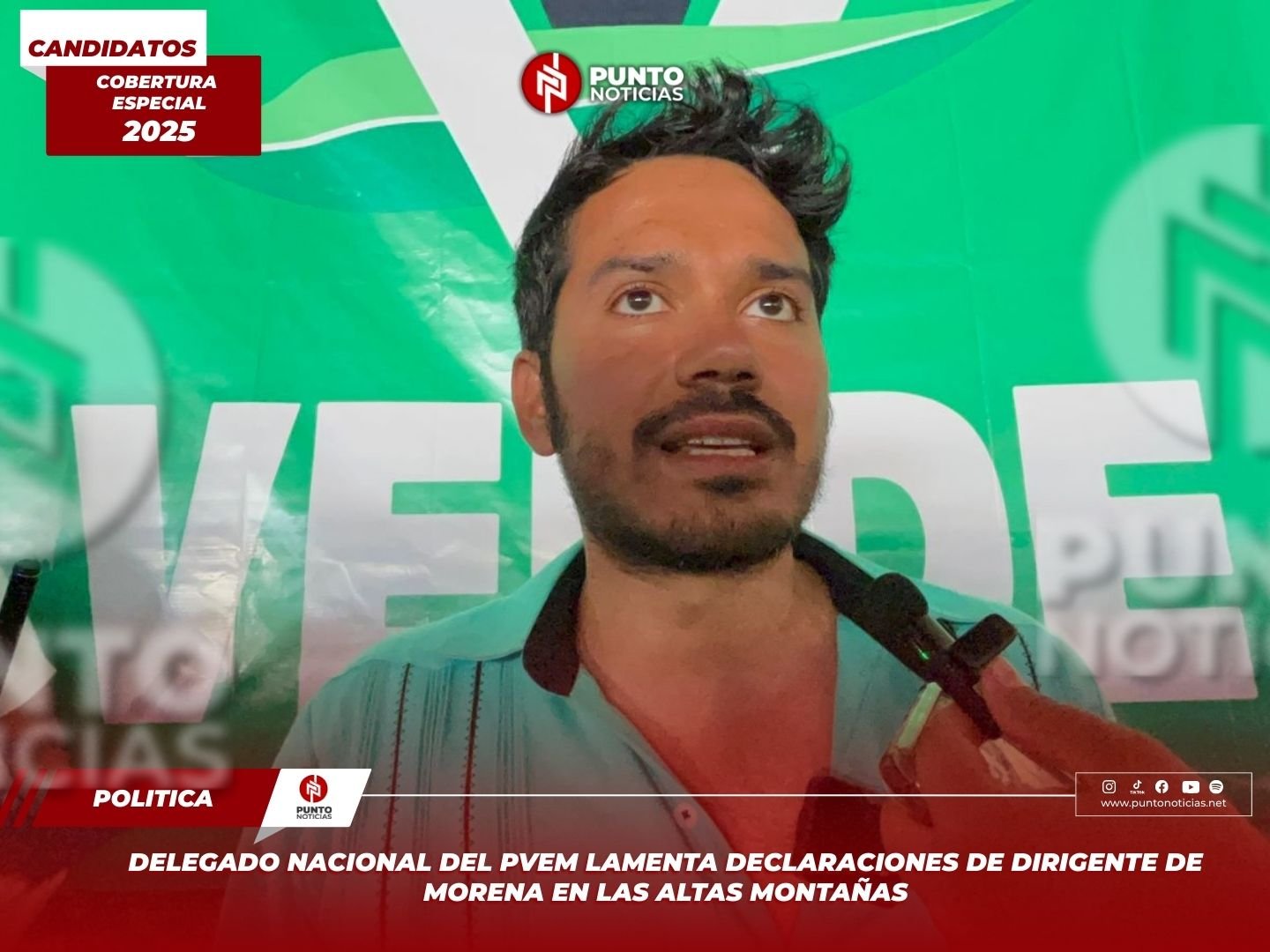 Delegado nacional del PVEM lamenta declaraciones de dirigente de Morena en las Altas Montañas
