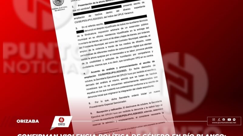 Confirman violencia política de género en Río Blanco: TEV sanciona al alcalde Ricardo Pérez
