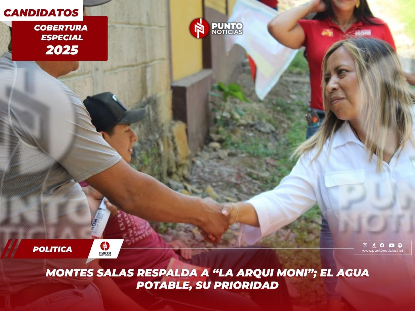 Montes Salas respalda a “La Arqui Moni”; el agua potable, su prioridad