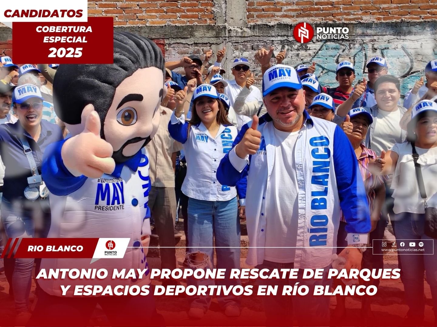 Antonio May propone rescate de parques y espacios deportivos en Río Blanco