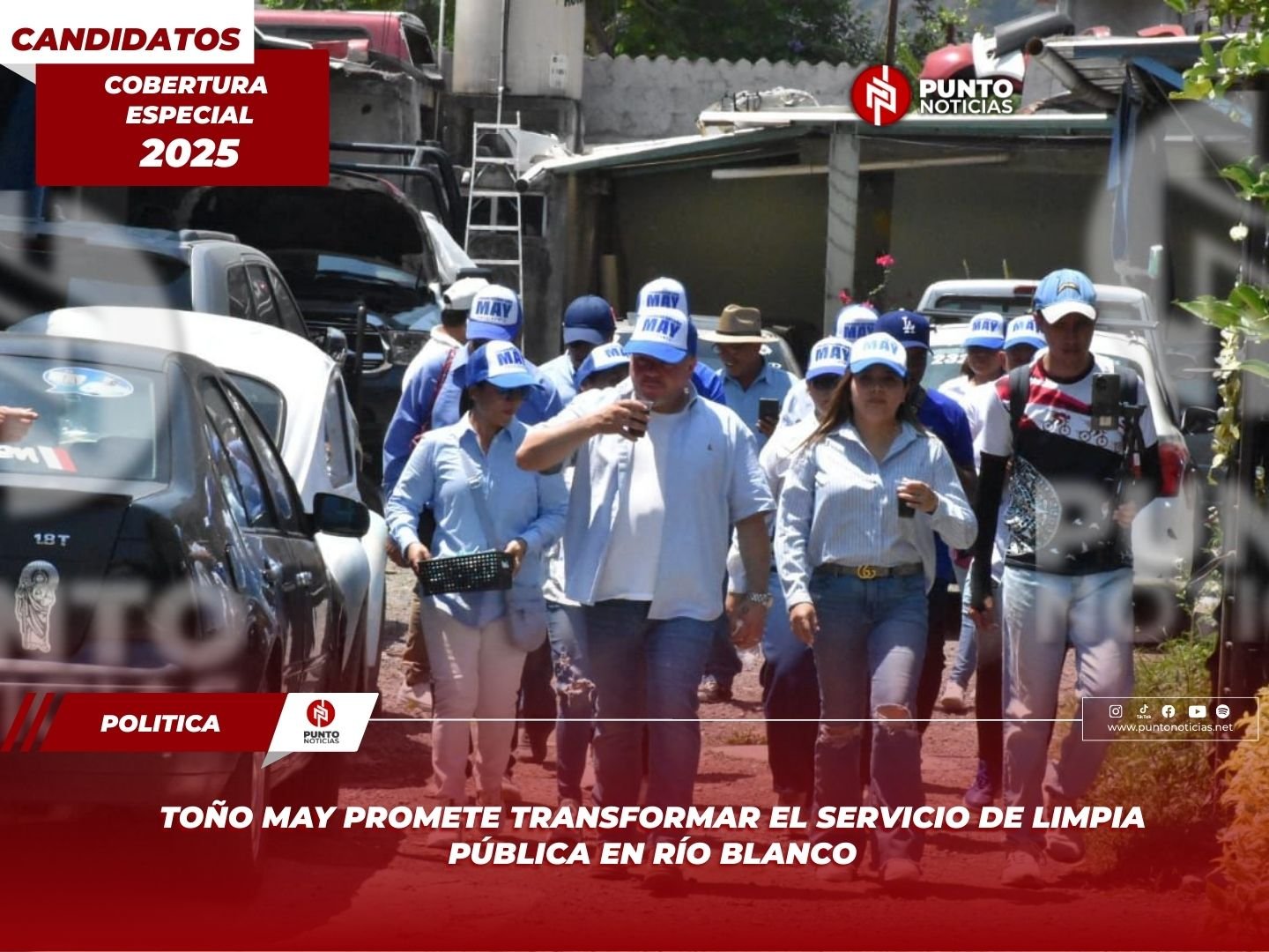 Toño May promete transformar el servicio de limpia pública en Río Blanco