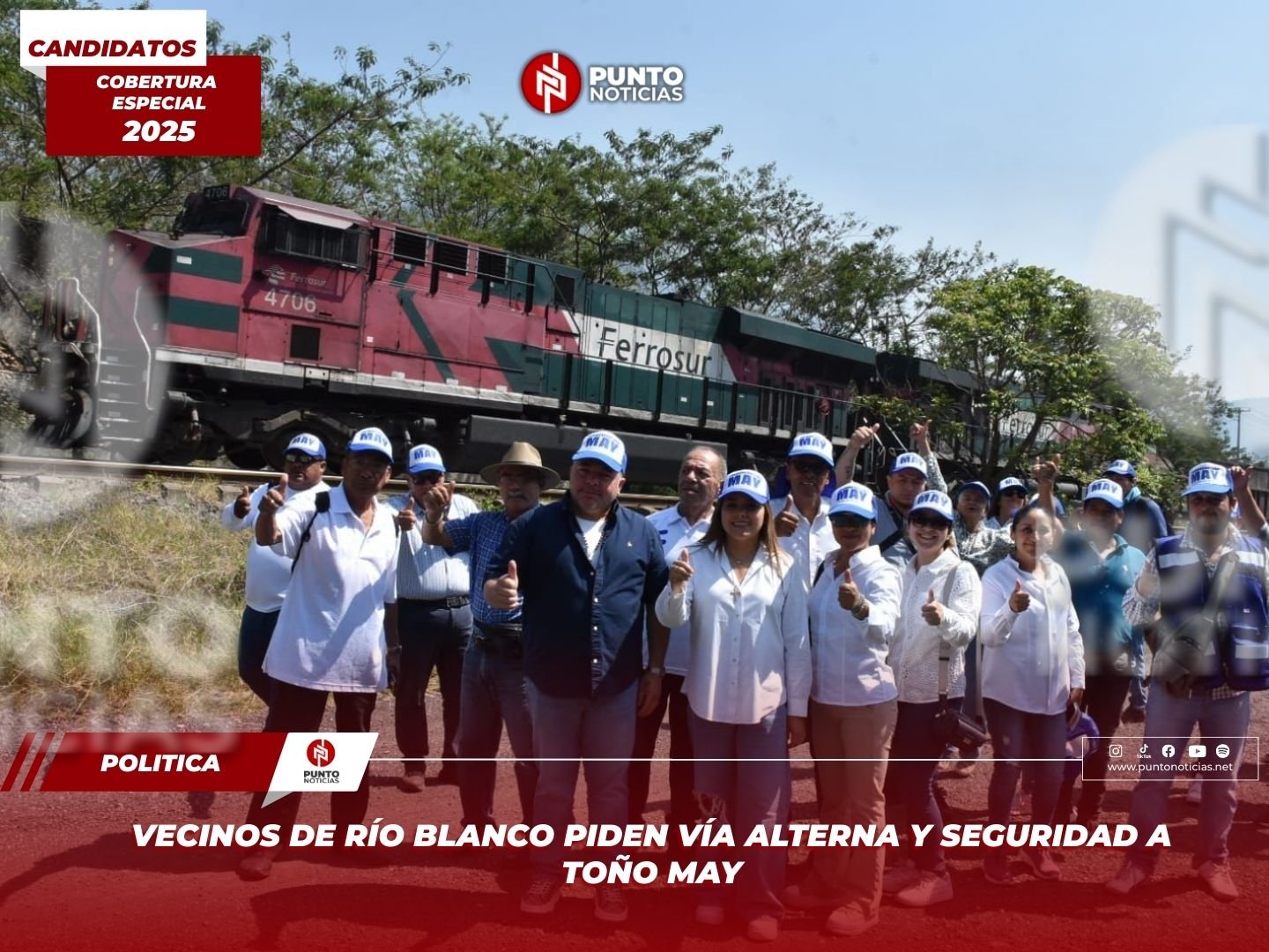 Vecinos de Río Blanco piden vía alterna y seguridad a Toño May