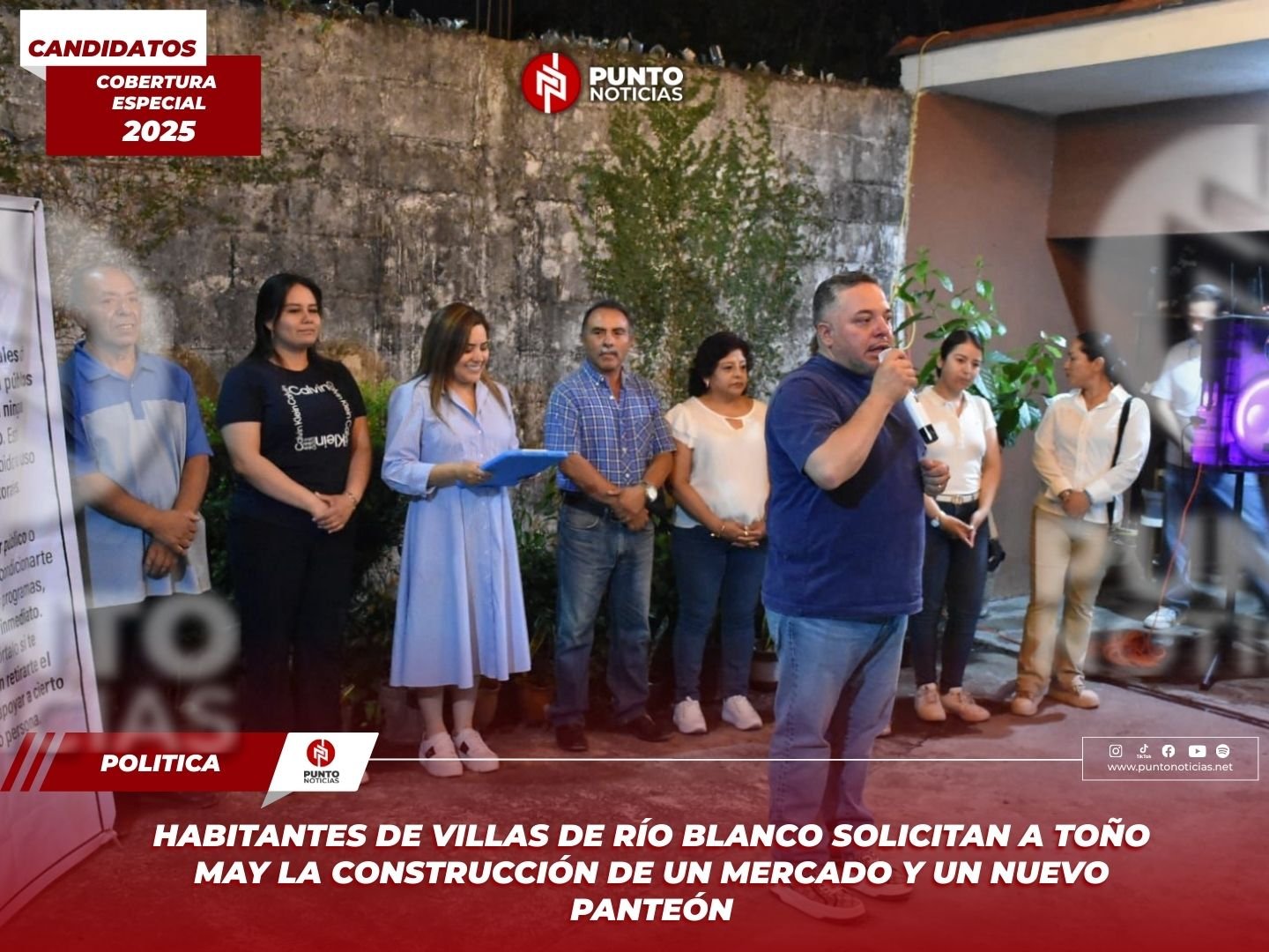 Habitantes de Villas de Río Blanco solicitan a Toño May la construcción de un mercado y un nuevo panteón