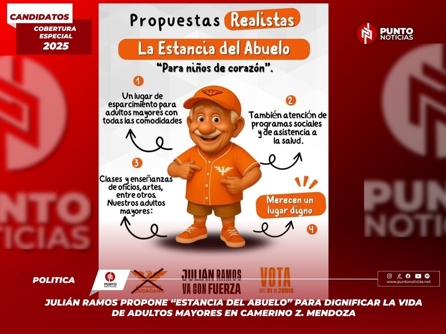Julián Ramos propone “Estancia del Abuelo” para dignificar la vida de adultos mayores en Camerino Z. Mendoza