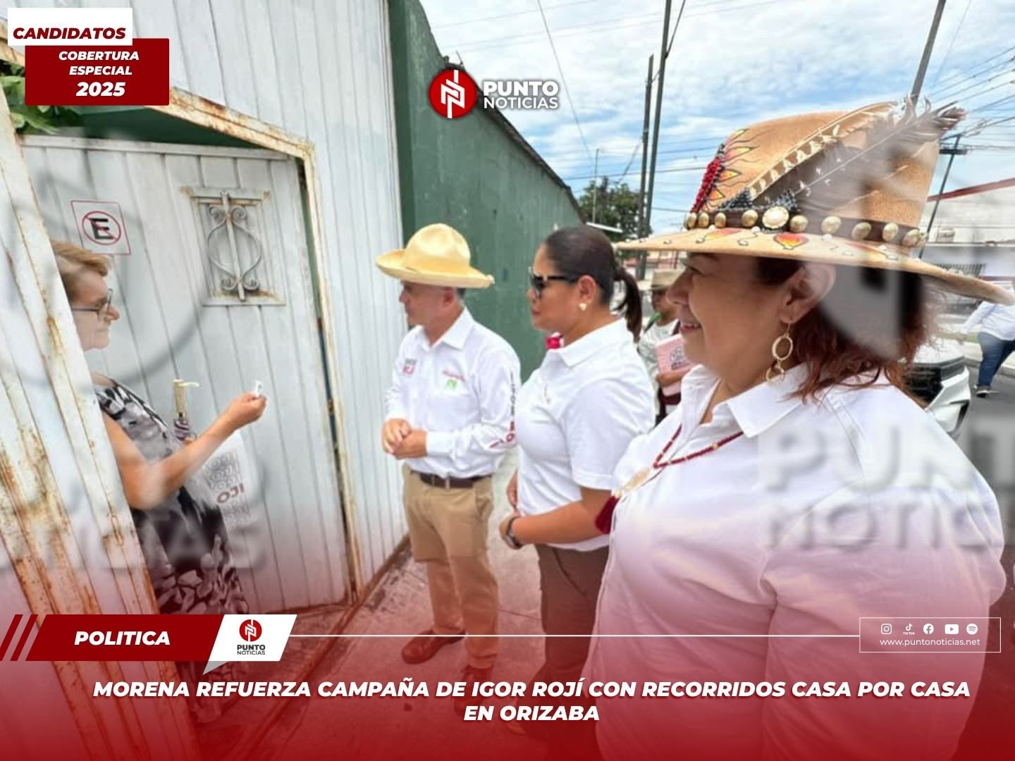 Morena refuerza campaña de Igor Rojí con recorridos casa por casa en Orizaba