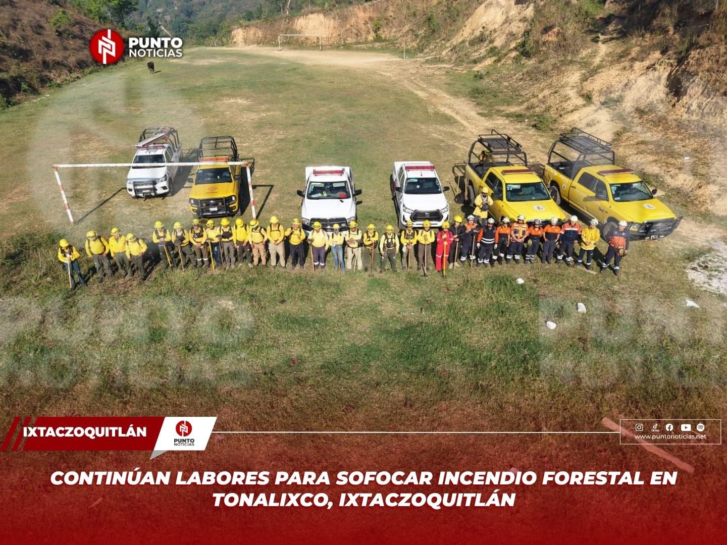 Continúan labores para sofocar incendio forestal en Tonalixco, Ixtaczoquitlán