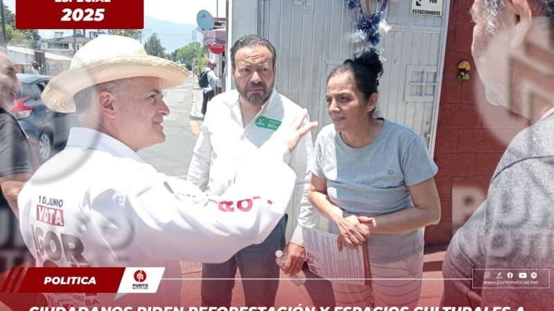 Ciudadanos piden reforestación y espacios culturales a Igor Rojí durante su recorrido por colonias de Orizaba