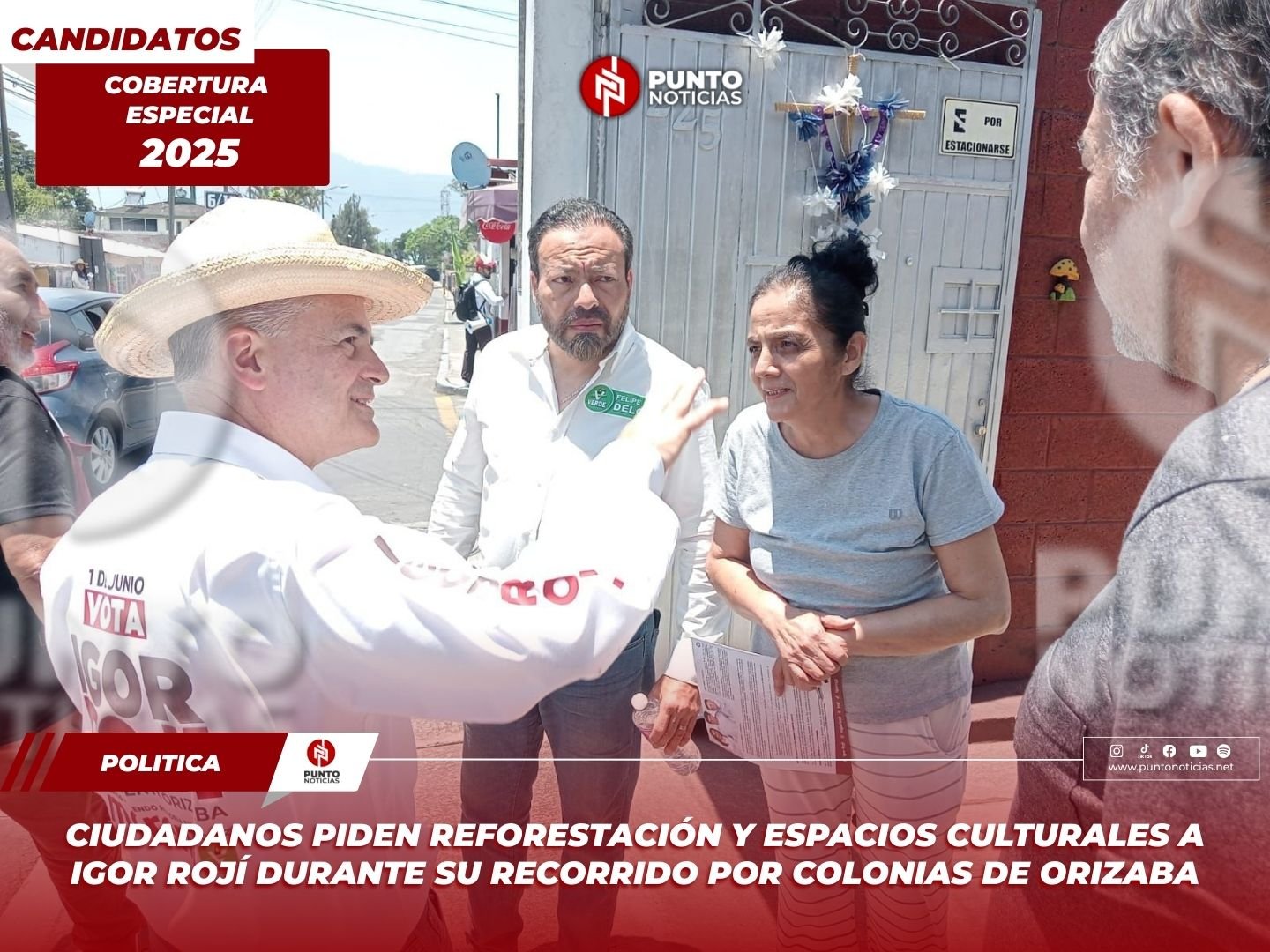 Ciudadanos piden reforestación y espacios culturales a Igor Rojí durante su recorrido por colonias de Orizaba