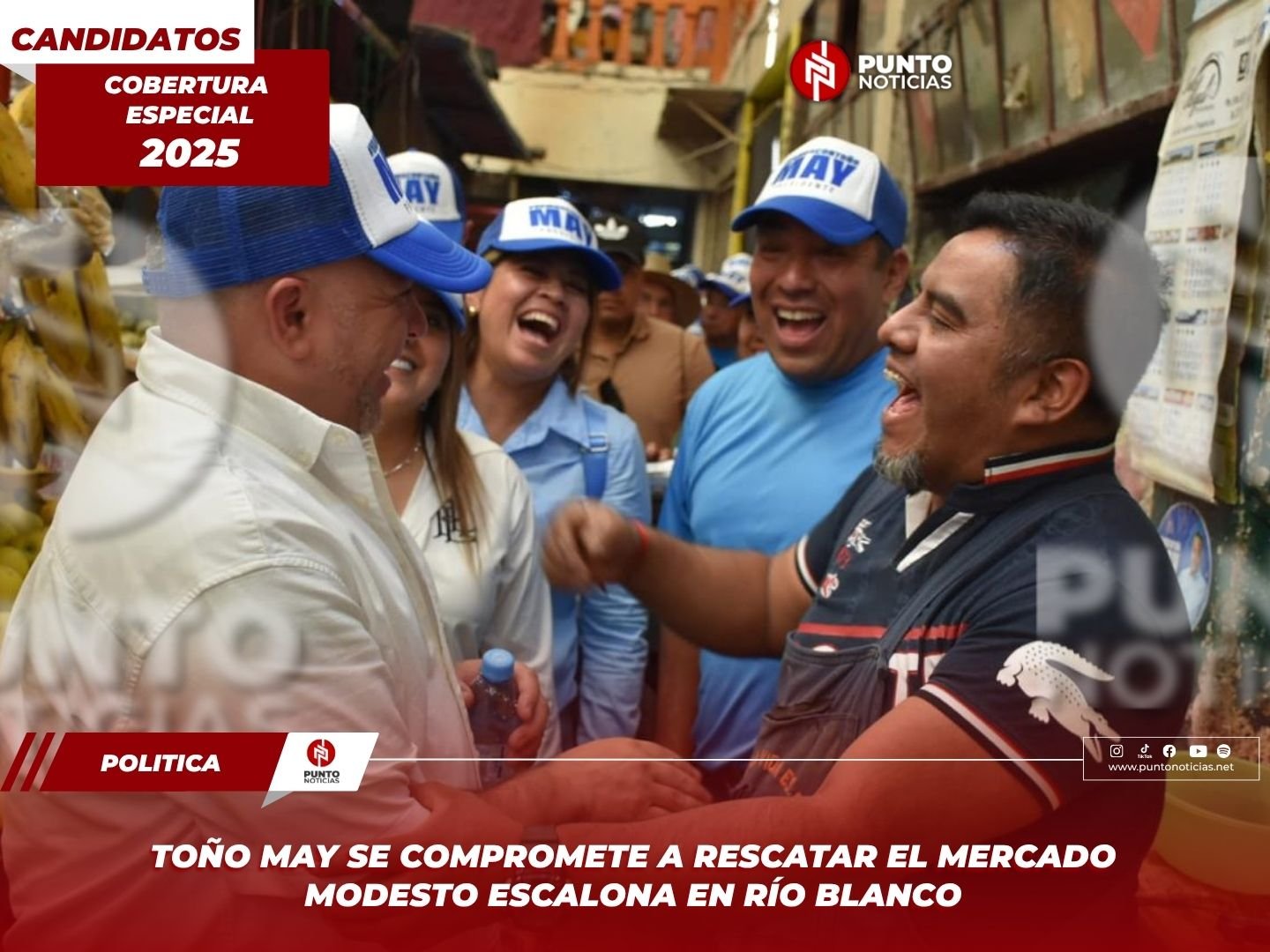 Toño May se compromete a rescatar el Mercado Modesto Escalona en Río Blanco