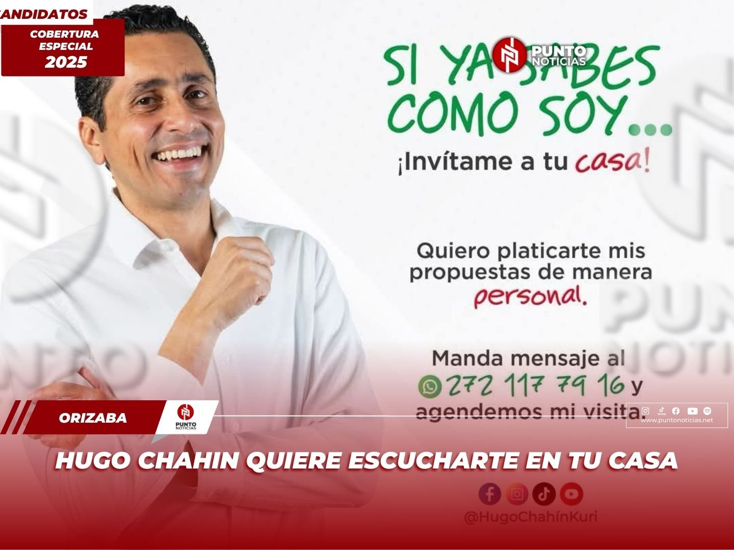 Hugo Chahin quiere escucharte en tu casa