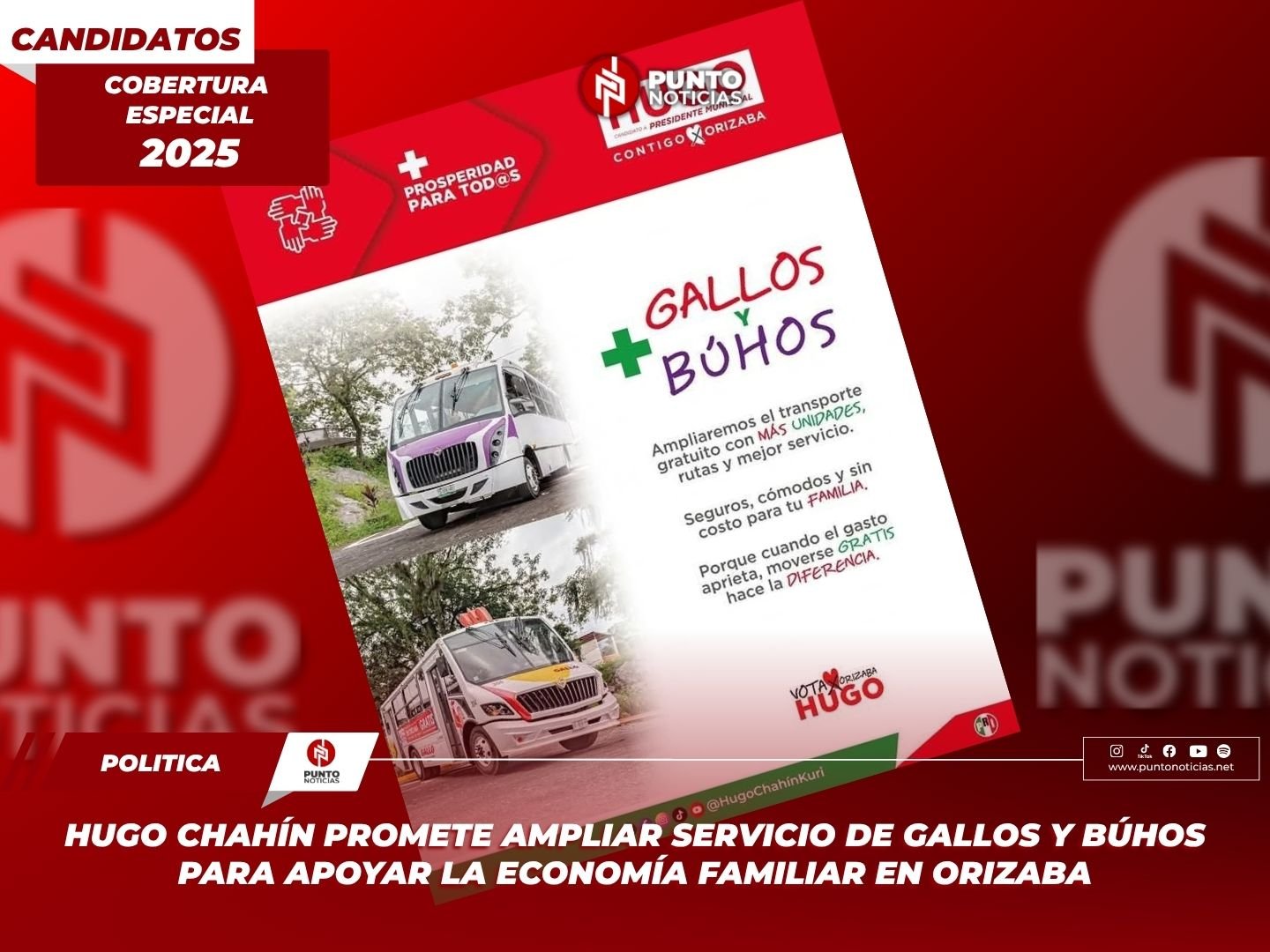 Hugo Chahín promete ampliar servicio de Gallos y Búhos para apoyar la economía familiar en Orizaba
