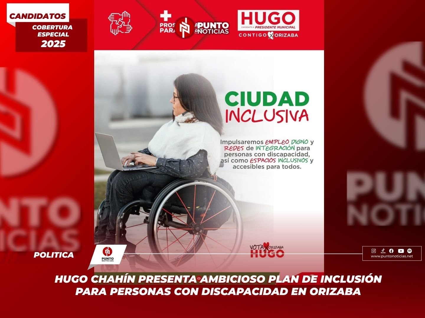 Hugo Chahín presenta ambicioso plan de inclusión para personas con discapacidad en Orizaba
