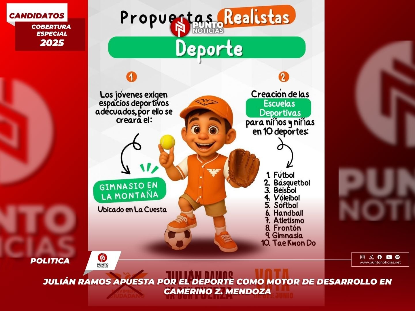 Julián Ramos apuesta por el deporte como motor de desarrollo en Camerino Z. Mendoza
