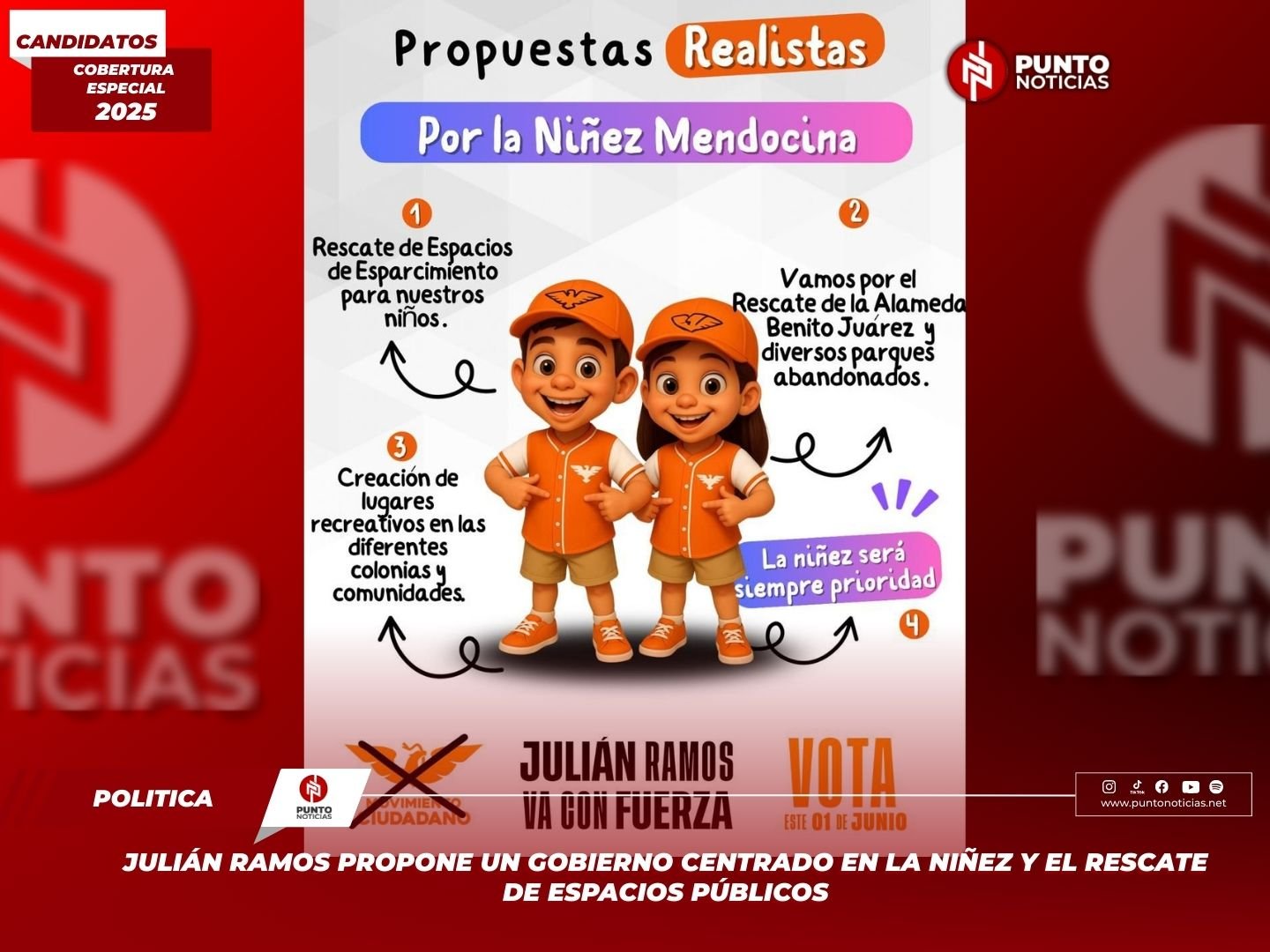 Julián Ramos propone un gobierno centrado en la niñez y el rescate de espacios públicos