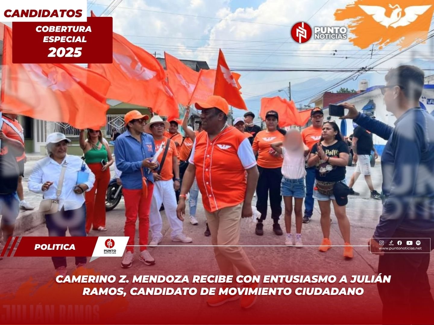 Camerino Z. Mendoza recibe con entusiasmo a Julián Ramos, candidato de Movimiento Ciudadano