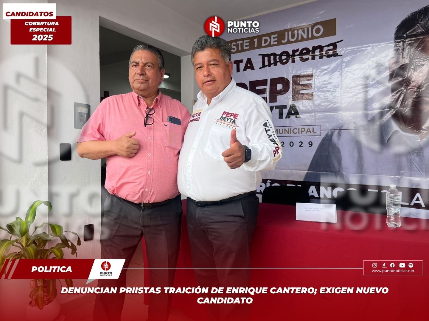 Denuncian priistas traición de Enrique Cantero; exigen nuevo candidato