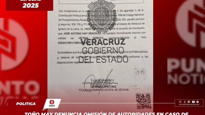 Toño May denuncia omisión de autoridades en caso de violaciones a derechos humanos