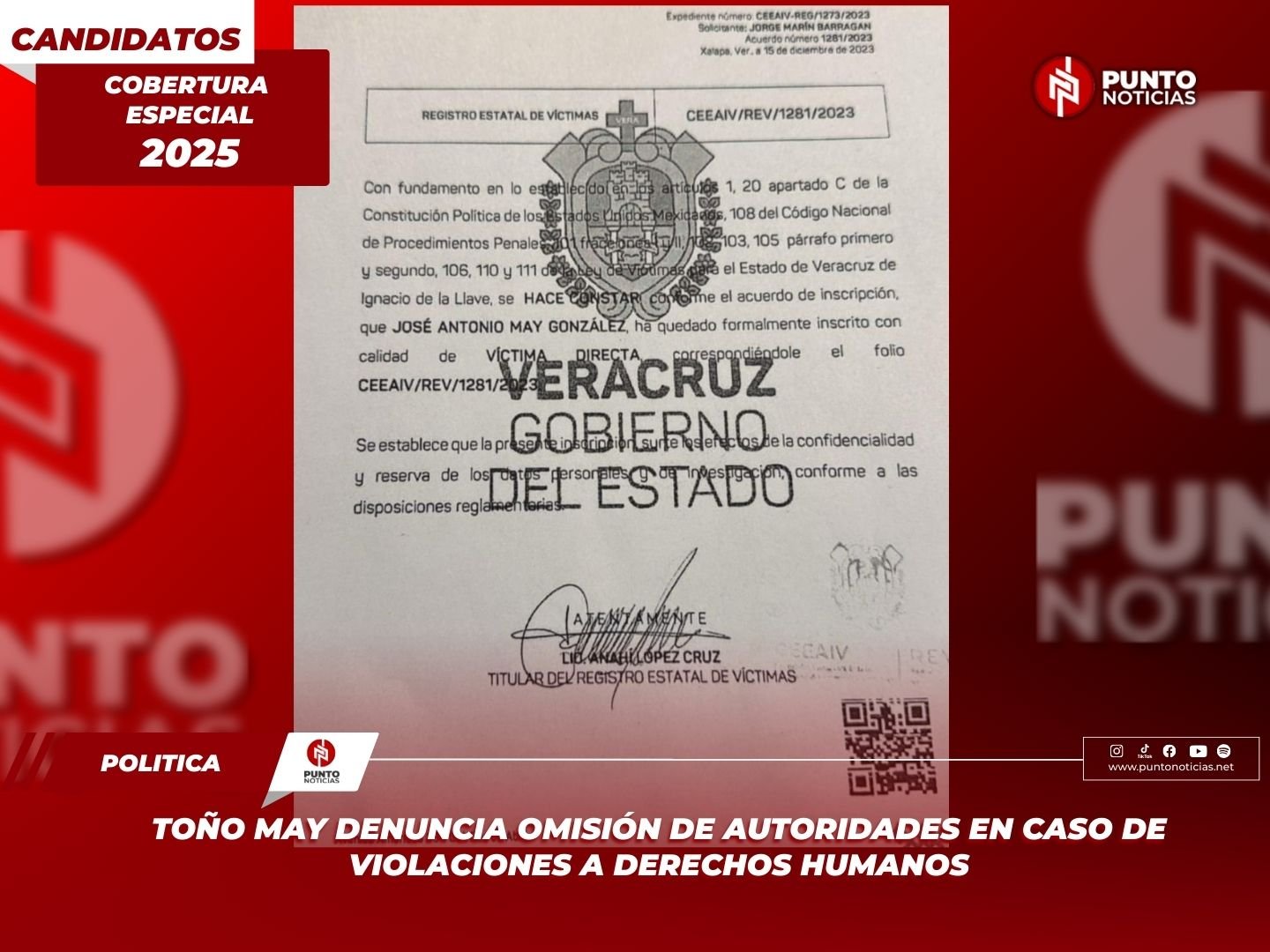 Toño May denuncia omisión de autoridades en caso de violaciones a derechos humanos