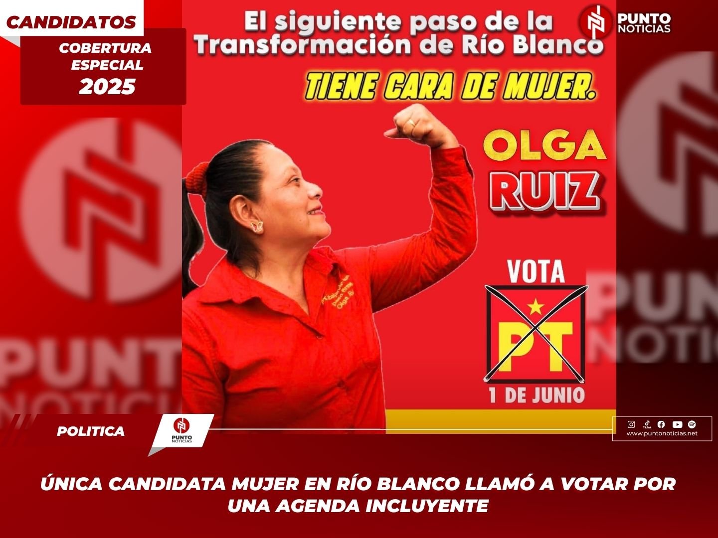 Única candidata mujer en Río Blanco llamó a votar por una agenda incluyente