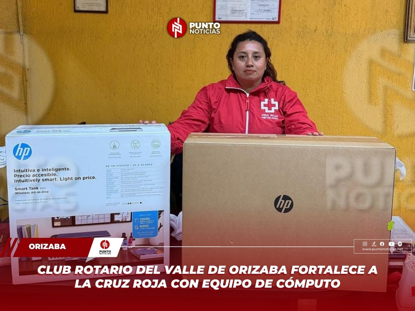 Club Rotario del Valle de Orizaba fortalece a la Cruz Roja con equipo de cómputo