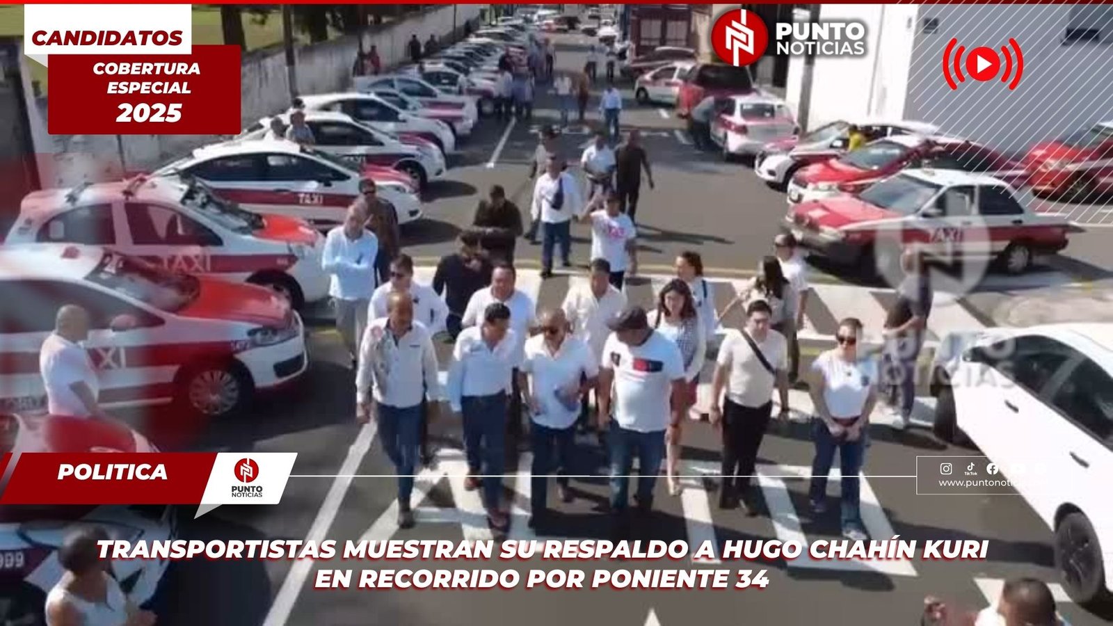 Transportistas muestran su respaldo a Hugo Chahín Kuri en recorrido por Poniente 34