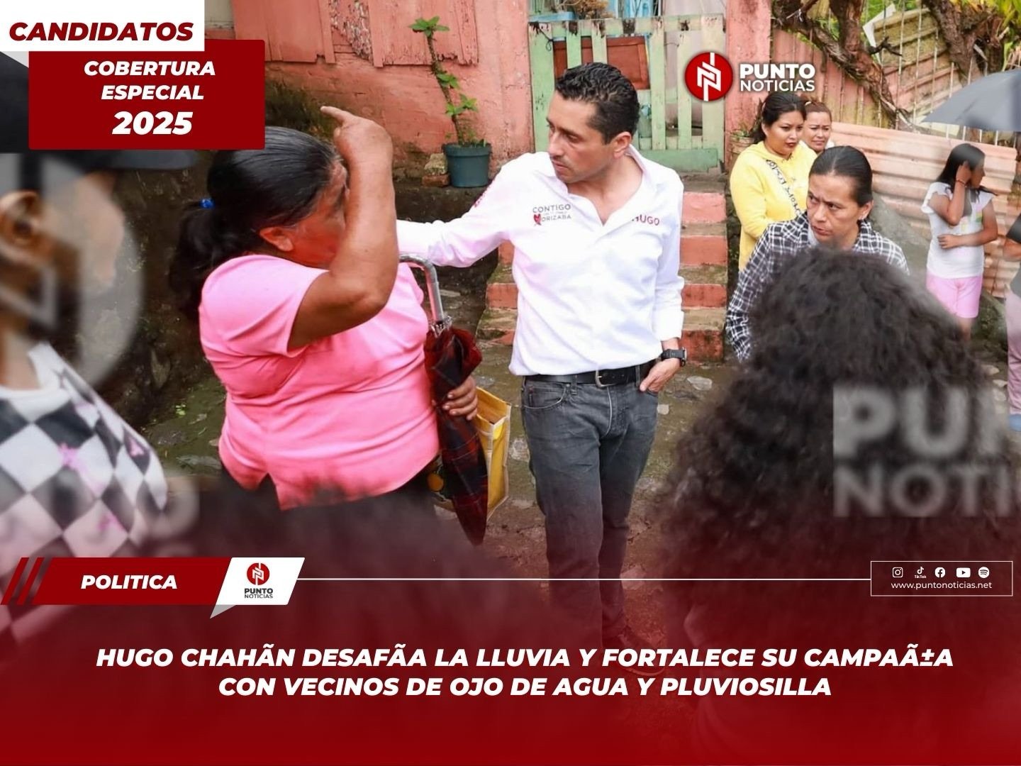 Hugo Chahín desafía la lluvia y fortalece su campaña con vecinos de Ojo de Agua y Pluviosilla