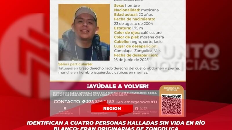 Identifican a Cuatro Personas Halladas sin Vida en Río Blanco; Eran Originarias de Zongolica