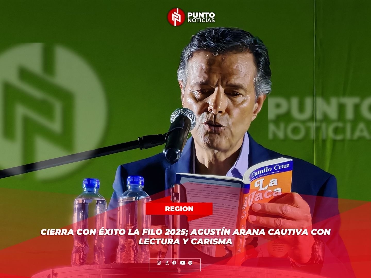 Cierra con éxito la FILO 2025; Agustín Arana cautiva con lectura y carisma