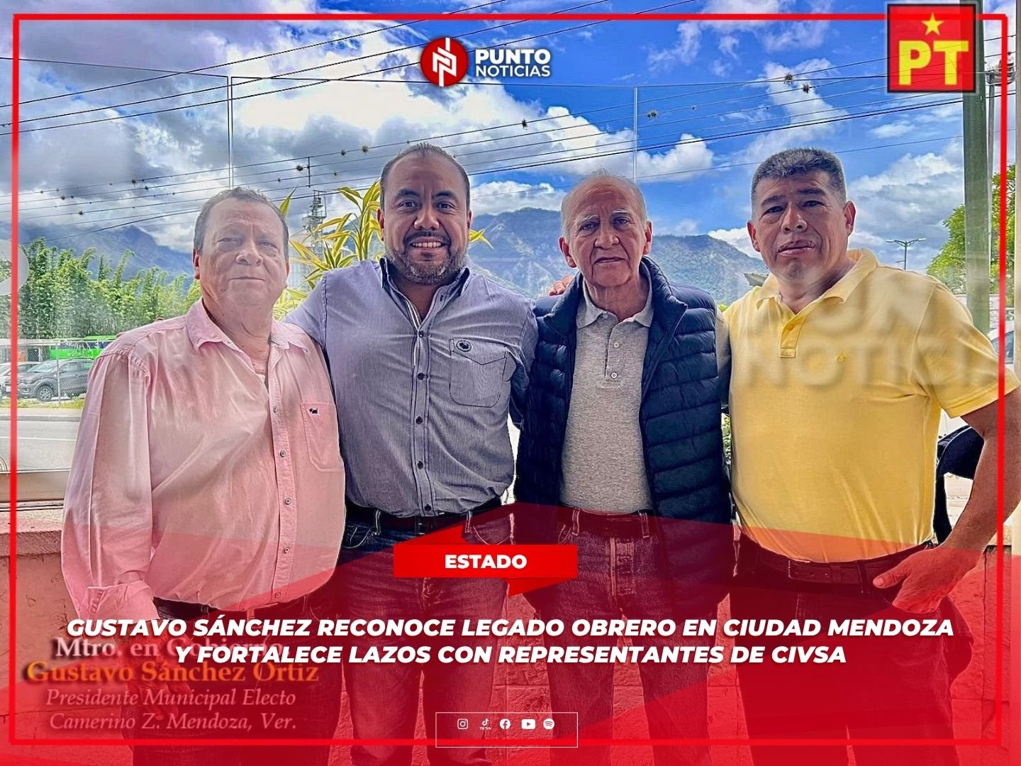 Gustavo Sánchez reconoce legado obrero en Ciudad Mendoza y fortalece lazos con representantes de CIVSA